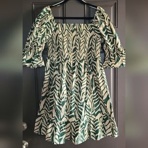 Eloquii Elements plus size square neck smocked bodice dress